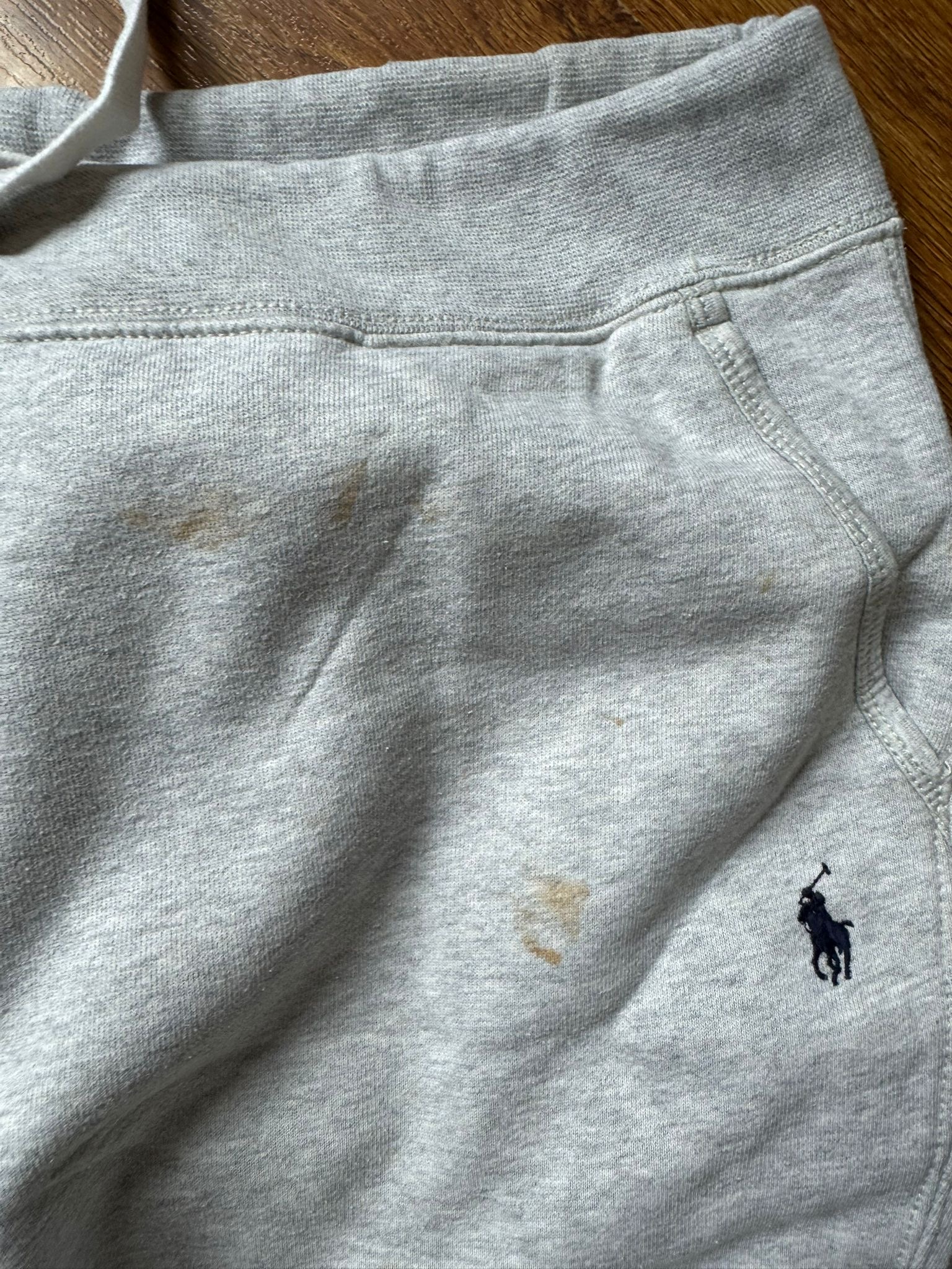 Ralph Lauren Jogger Light-Grey (Blue-Logo) Flawed (Washable) — 3