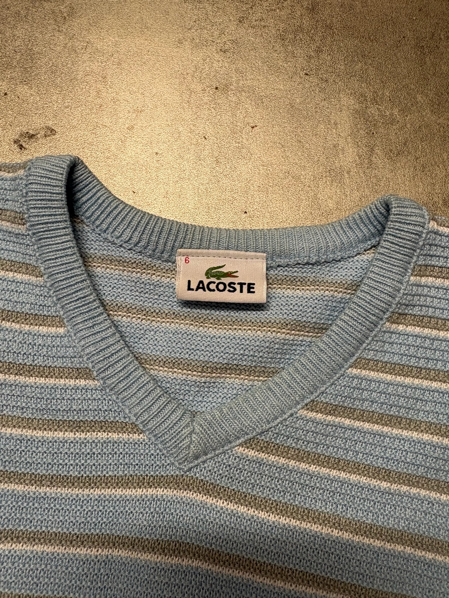 Lacoste men’s v neck striped sweater — 2
