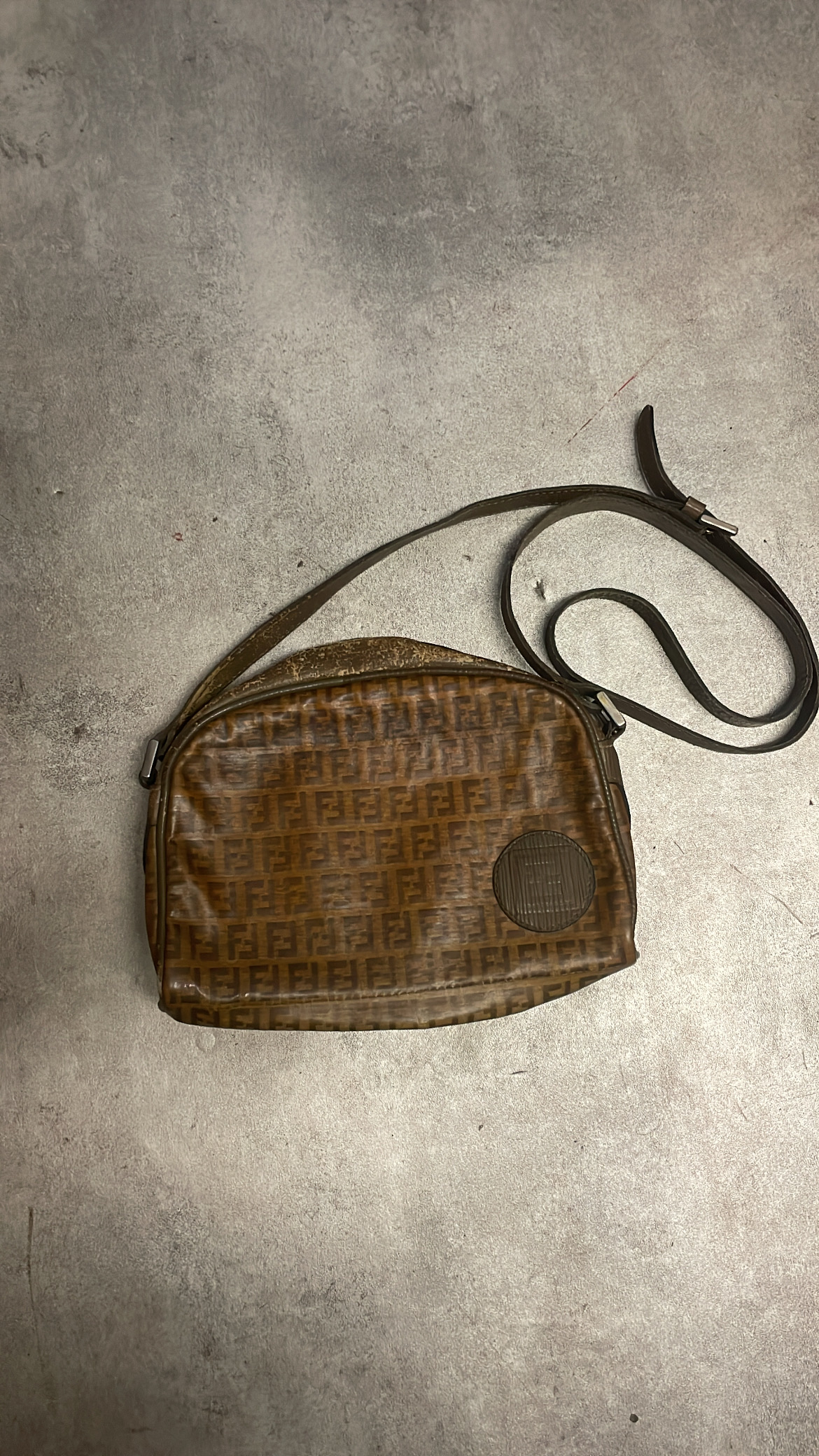 Fendi Pumpkin Vintage Crossbody FF - Iconic 90s/Y2K Monogram Canvas Bag