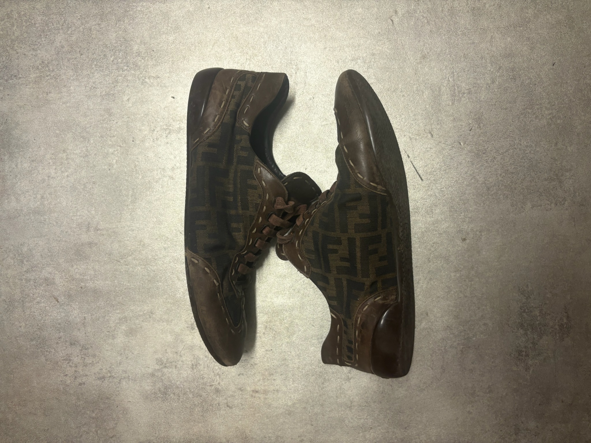 Sneakers vintage Fendi monogram Zucca marroni - Taglia 44 EU (10 UK) — 2