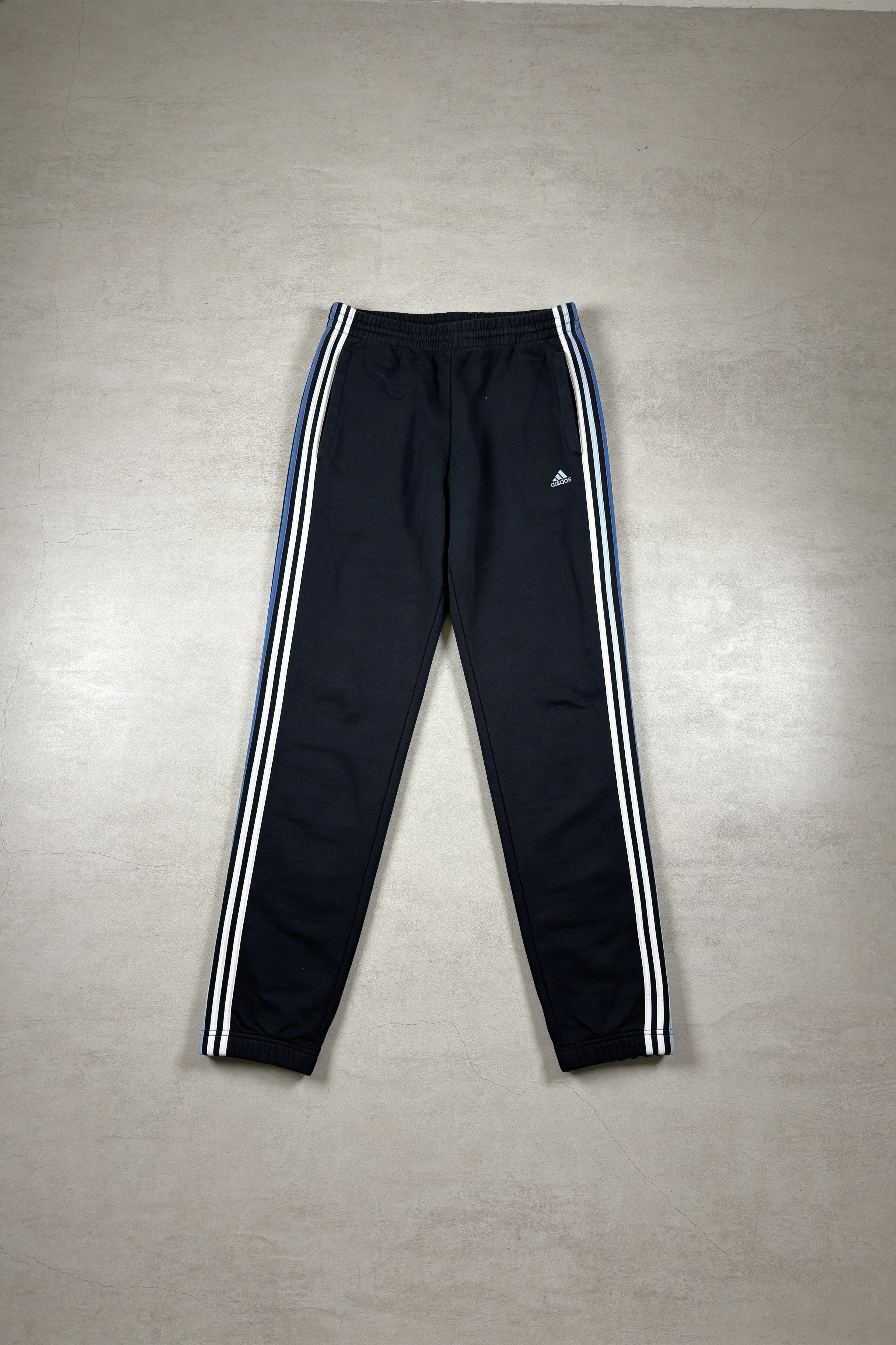 Adidas jogging noir bandes 3 stripes dégradé de bleu essential homme L sport streetwear #GJ31 — 3