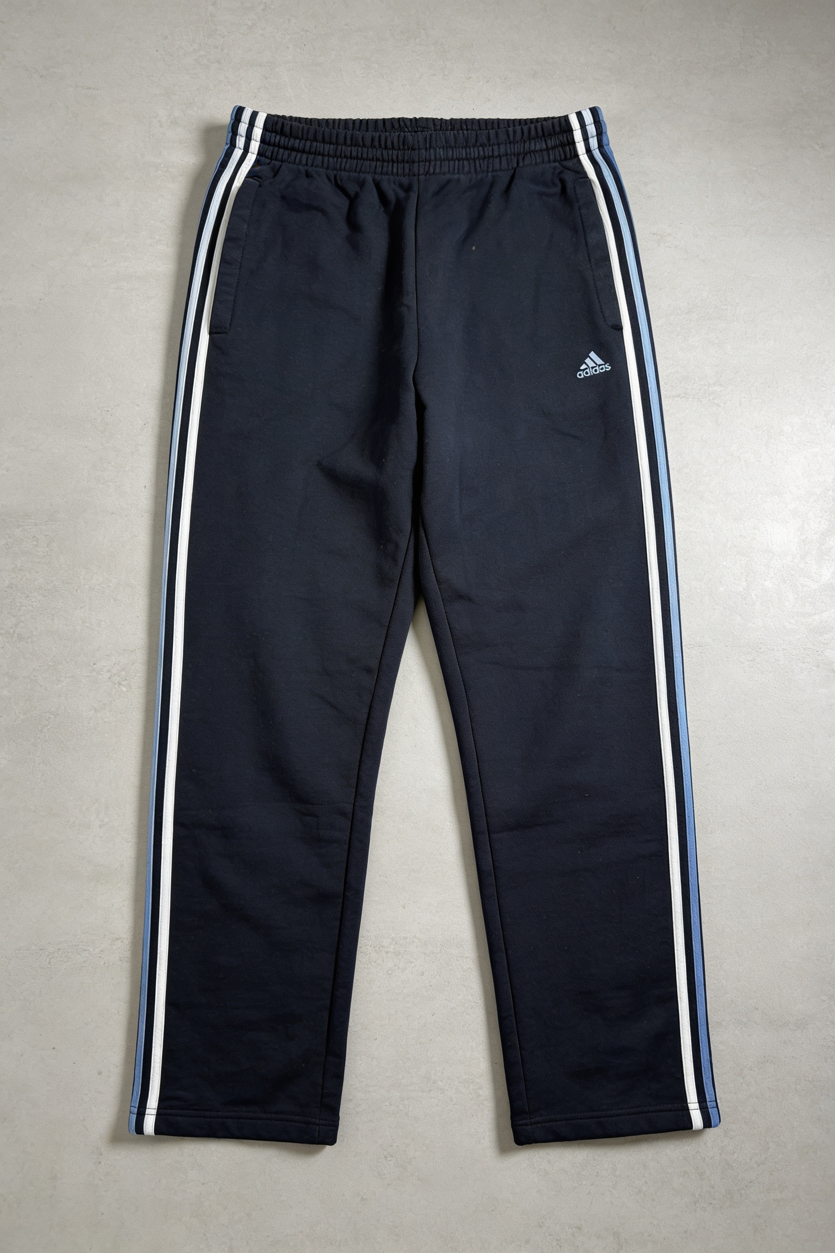 Adidas jogging noir bandes 3 stripes dégradé de bleu essential homme L sport streetwear #GJ31 — 2