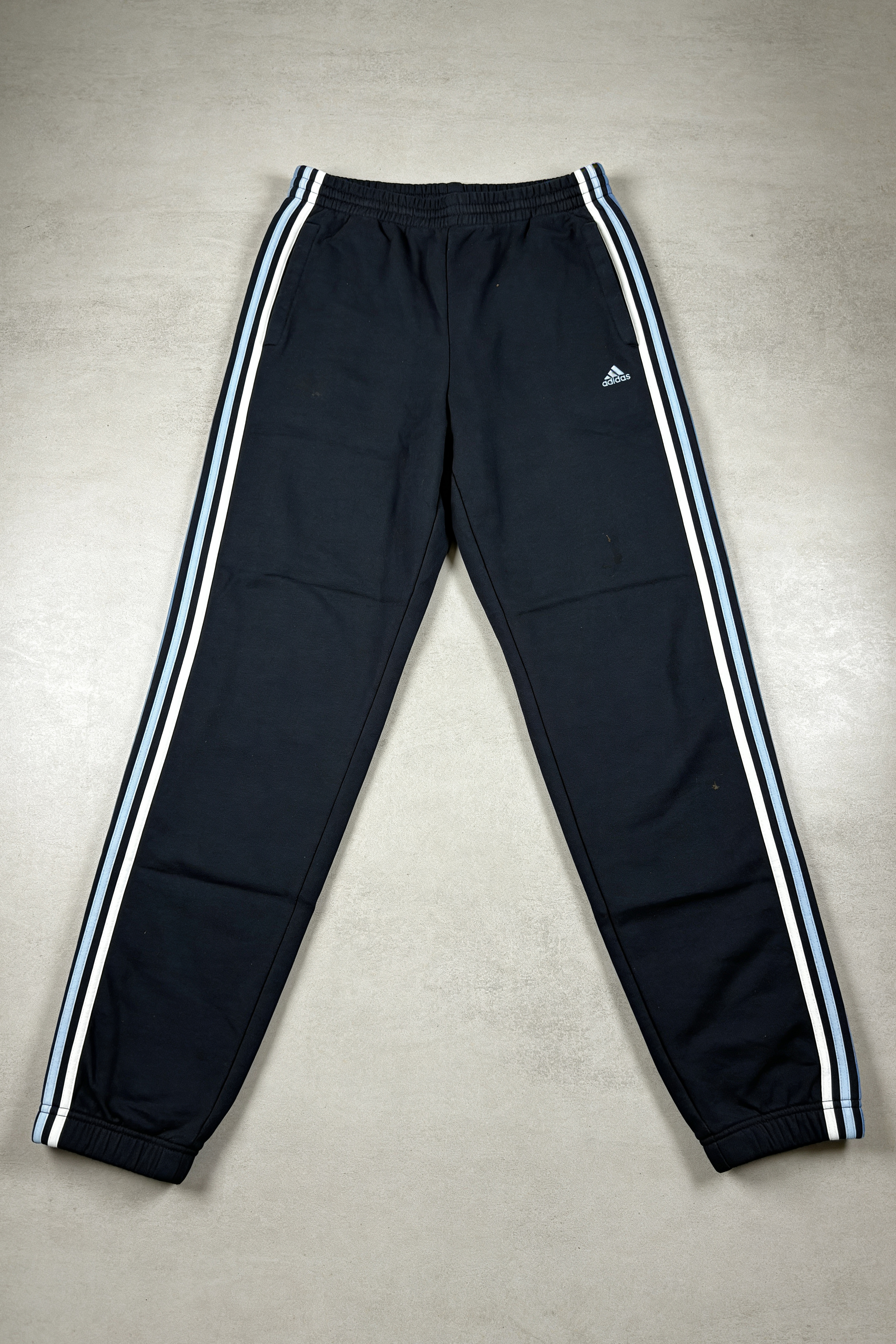 Adidas jogging noir bandes 3 stripes dégradé de bleu essential homme L sport streetwear #GJ31