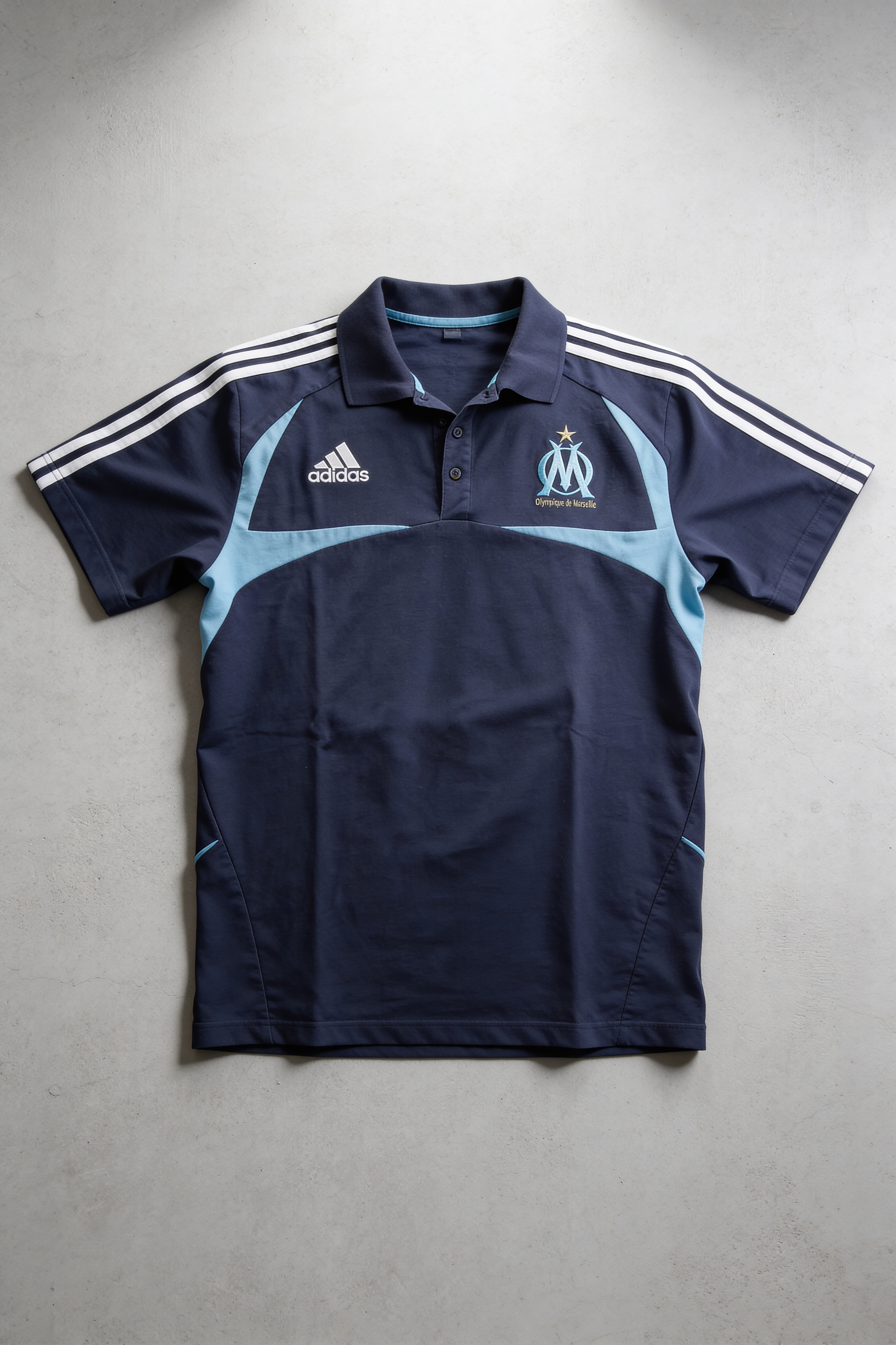 Polo Adidas OM Olympique de Marseille bleu marine XL